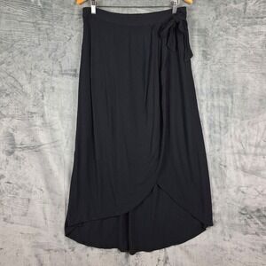 Womens‎ Skirt Large Black Wrap Midi Gauze Flowy Beach Goth Asymmetric Whimsigoth